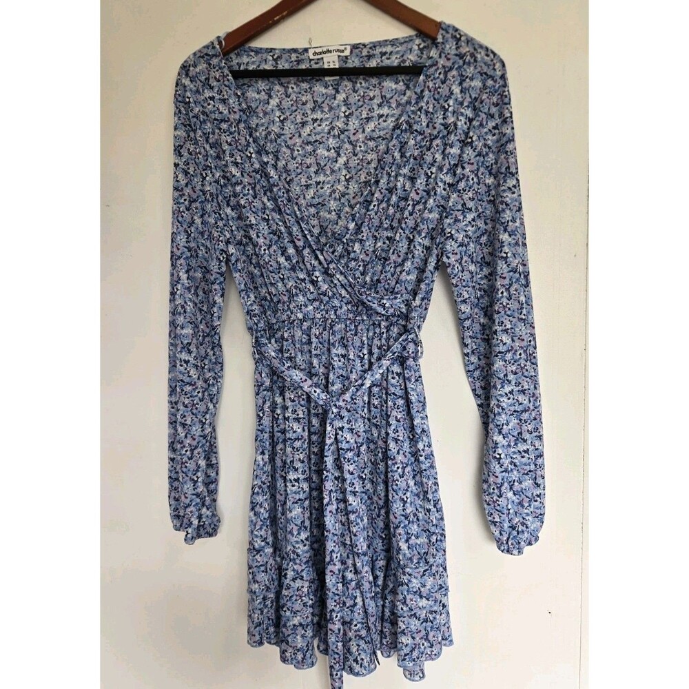 Charlotte Russe Dress Womens XL Y2K Retro Floral Wrap Cottagecore Granola Boho